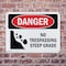 Signmission No Trespassing Steep Grade Danger Sign, Plastic, 10in W x 7in L, 2PK OS-2PACK-DS-P-710-L-1785 - alternate 4